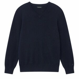 Men’s Naadam Navy V-Neck Sweater 100% cashmere size large long sleeve